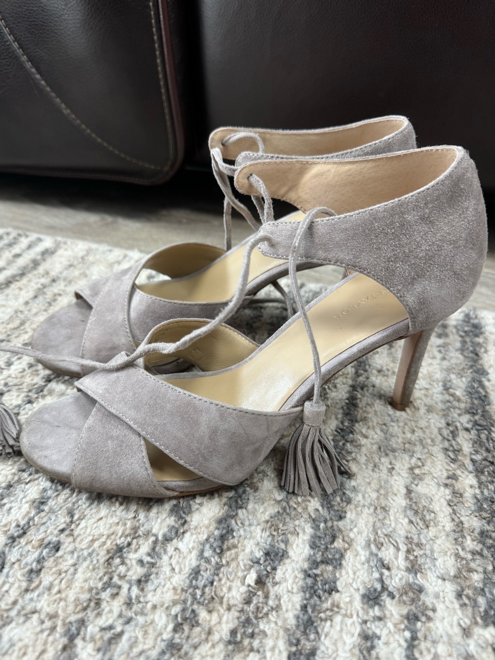 Ann Taylor grey suede heels